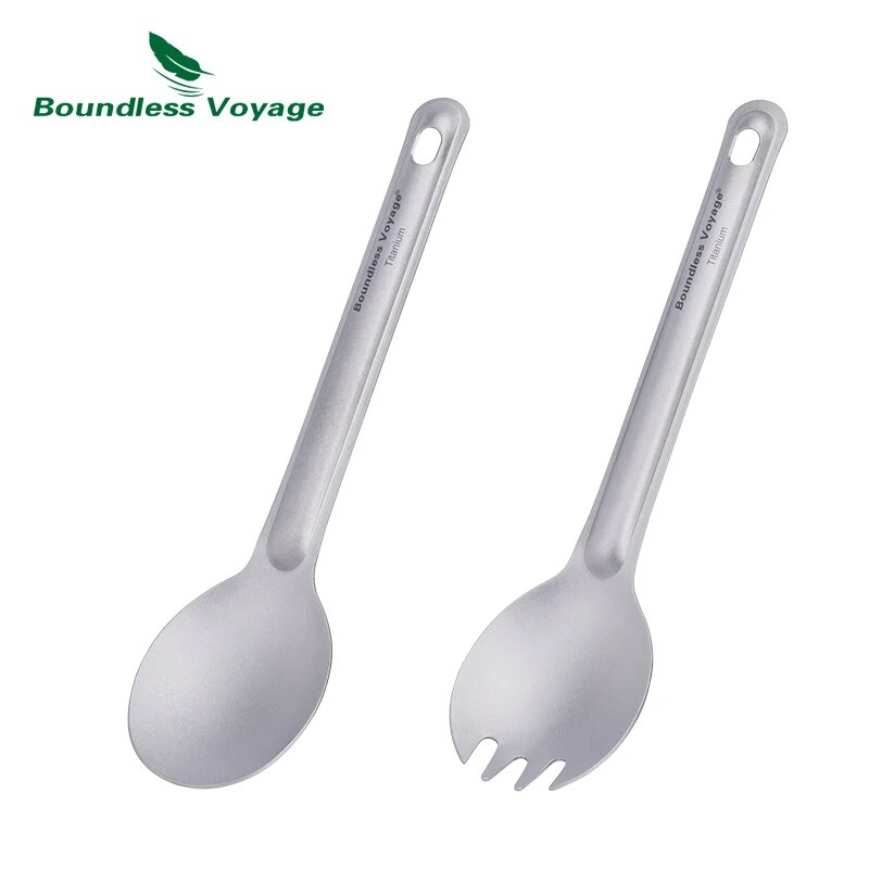Camp Spork Set - Boundless Voyage 티타늄 커트레이 재사용 가능