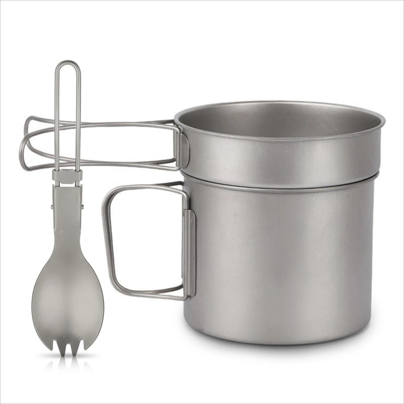 Camp Spork Set - Lixada 초경량 티타늄 쿡셋 야외 캠핑