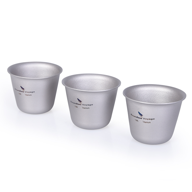 Camping Cooking Mug - 무한한 여행 3pcs 티타늄 컵 세트