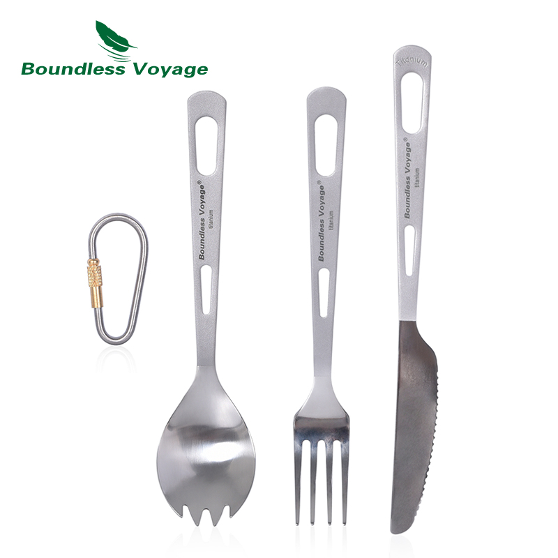 Camp Spork Set - Boundless Voyage 야외 티타늄 나이프 포크