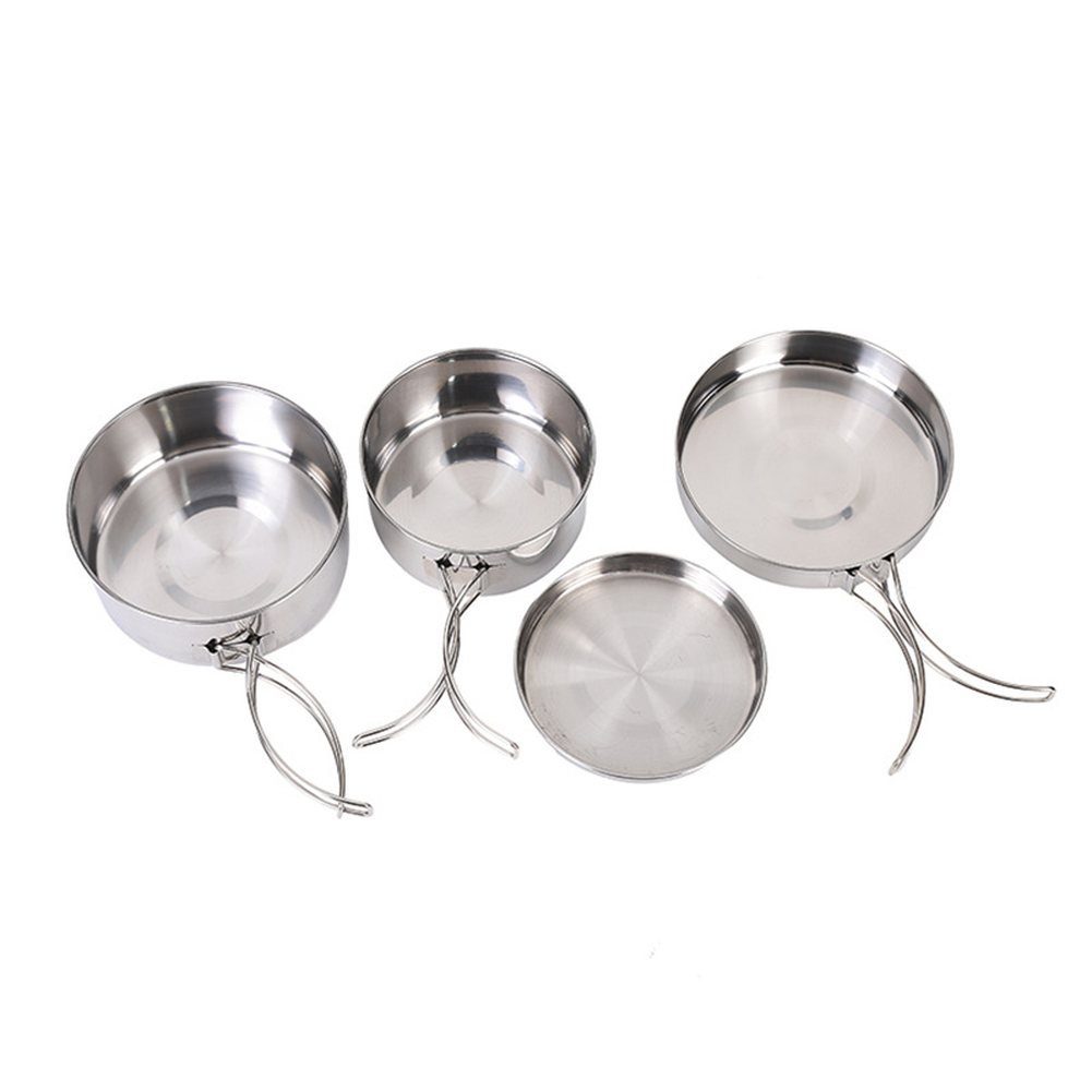 4피스 스테인리스 스틸 야외 요리 세트 (캠핑, 하이킹 - Nesting Camping Cooking Set 리뷰 및 가격