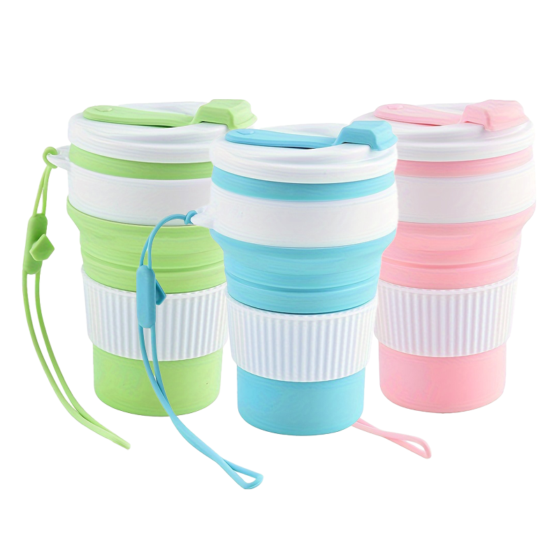접이식 실리콘 여행컵, 뚜껑과 끈이 있는 재사용 가능한 - Camping Cooking Mug 리뷰 및 가격