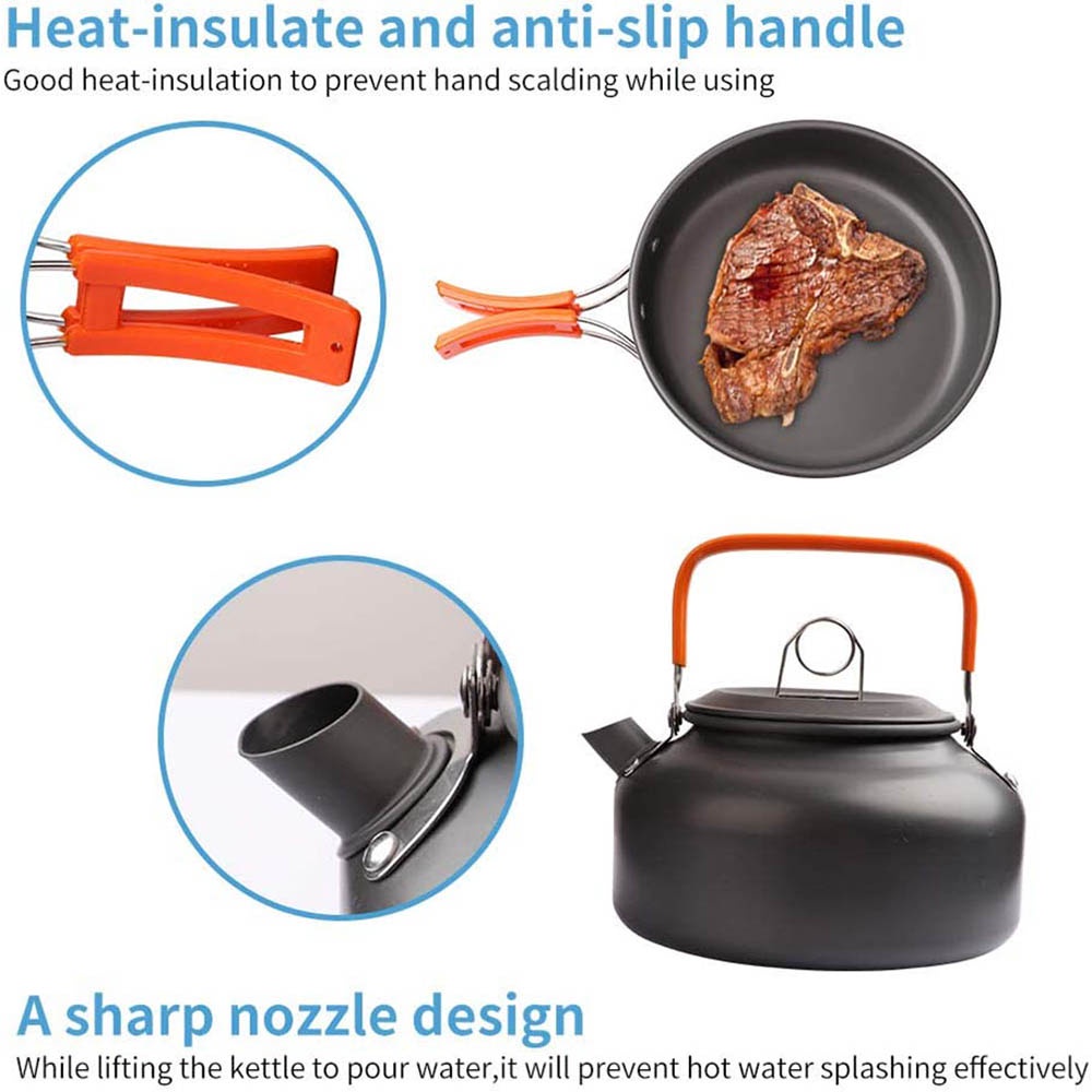 야외 캠핑 조리 세트, 논스틱 냄비 네스팅 보관 세트, - Nesting Camping Cooking Set 리뷰 및 가격