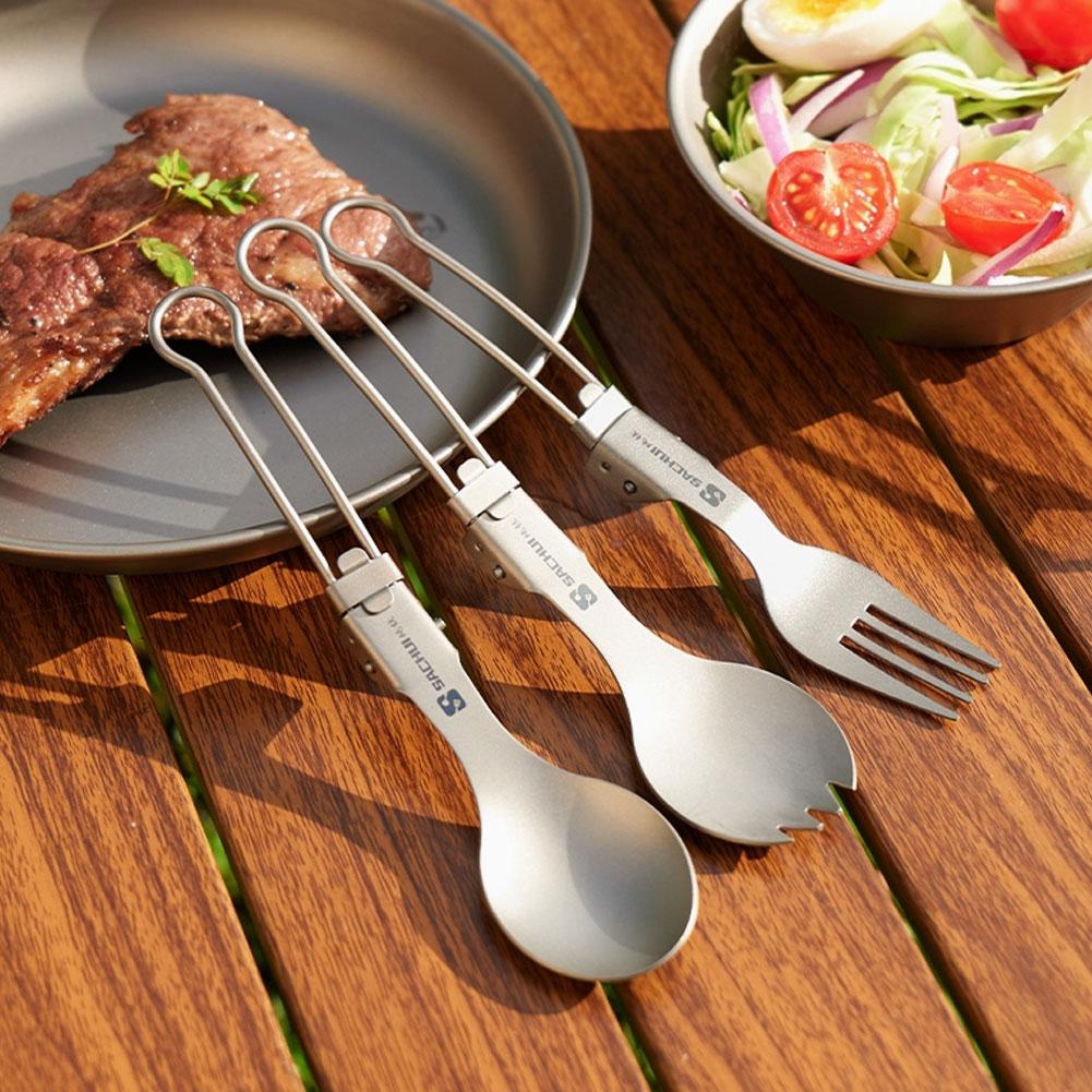티타늄 캠핑 스포크 수저 세트 접이식 초경량 포크 스푼 - Camp Spork Set 리뷰 및 가격