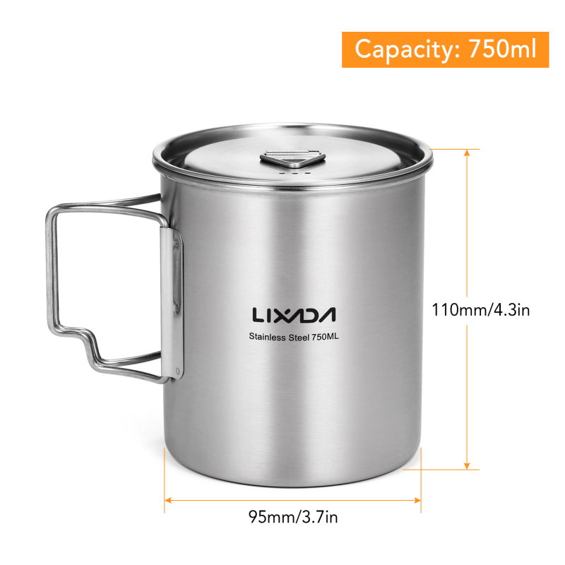 Lixada 야외 스테인레스 스틸 물컵 머그잔, 접이식 - Camping Cooking Mug 리뷰 및 가격