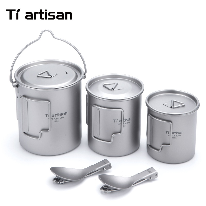 Tiartisan 순수 티타늄 초경량 조리기구 세트 3 - Camp Spork Set 리뷰 및 가격