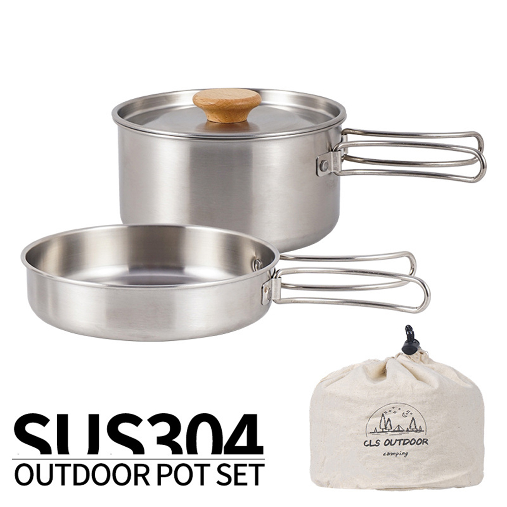 휴대용 캠핑 팬 스테인레스 스틸 요리 냄비 세트 접이식 - Camping Cooking Equipment Bag 리뷰 및 가격