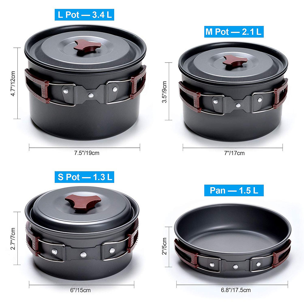야외 캠핑 조리기구 키트, 논스틱 캠핑 팬, 경량 요리 - Camping Cooking Pack 리뷰 및 가격